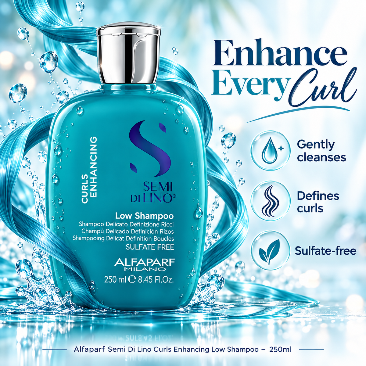 Alfaparf Semi Di Lino Curls Enhancing Low Shampoo - 250ml