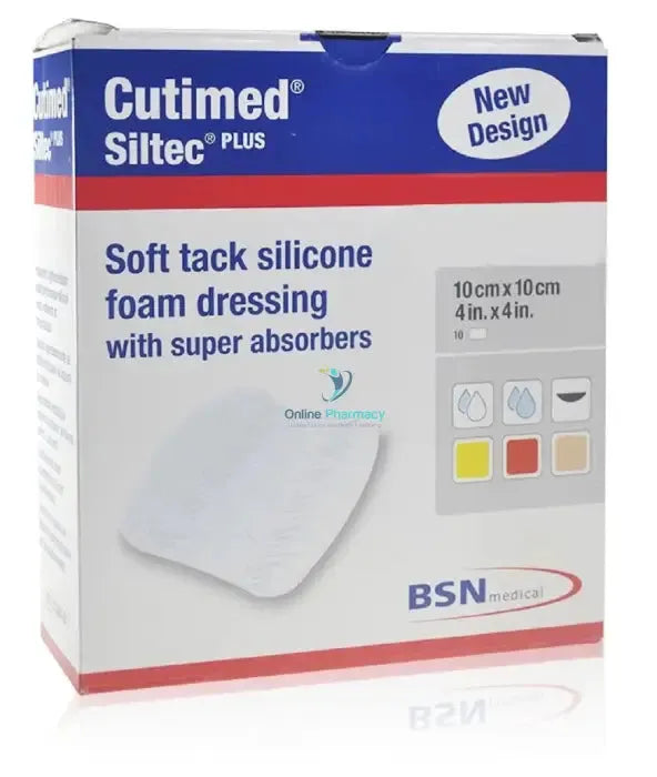 Cutimed Siltec Plus  10cm x 10cm - 10 Pack
