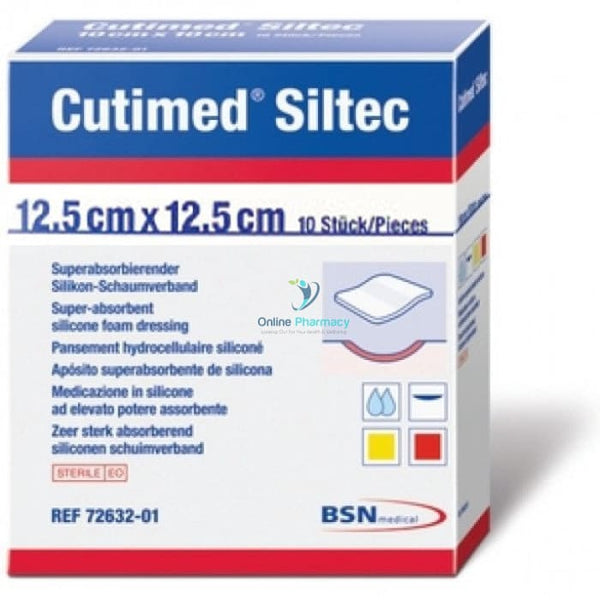 Cutimed Siltec Sorb Dressings - 12.5cm x 12.5cm 10 pack - OnlinePharmacy