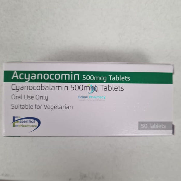 Cyanocobalamin 500Mcg Vitamin B12 Tablets - 50 Pack B Vitamins