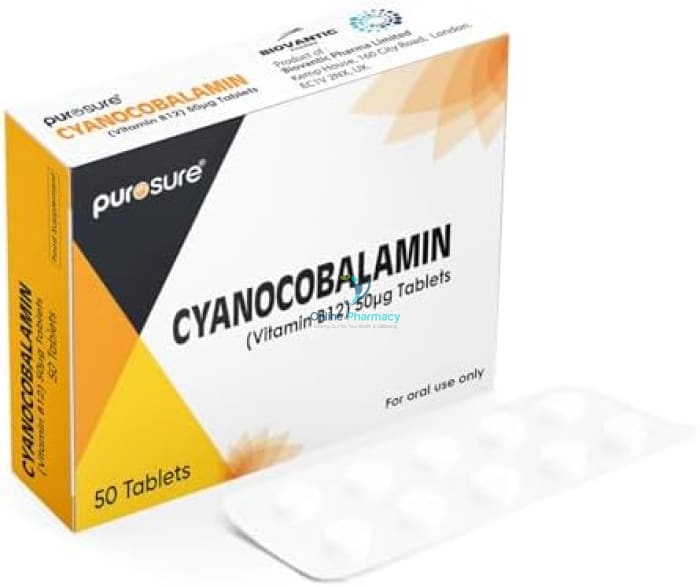 Cyanocobalamin 50Mcg Vitamin B12 Tablets - 50 Pack B Vitamins