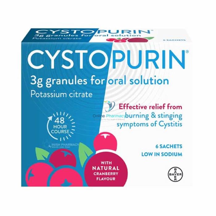 Cystopurin Potassium Citrate Cranberry Sachets - 6 Pack - OnlinePharmacy