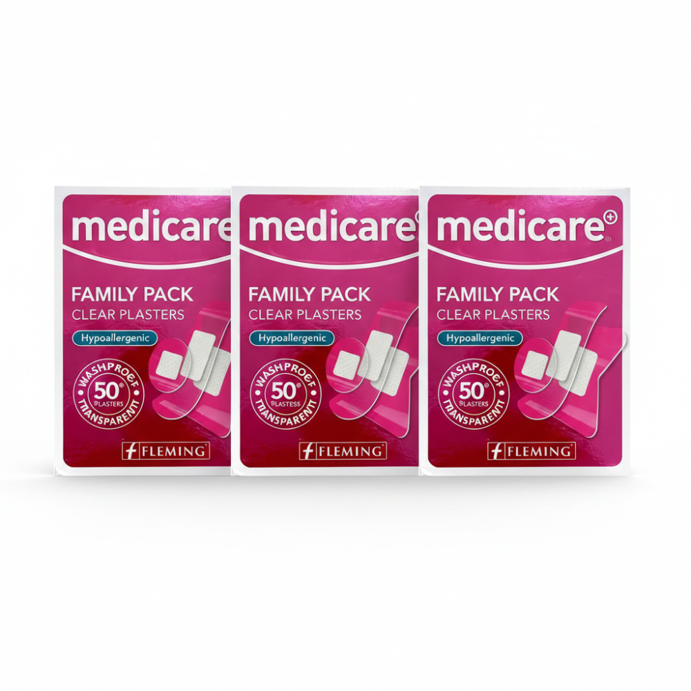 Medicare Family Pack Clear Plasters - 50 Pack x 3