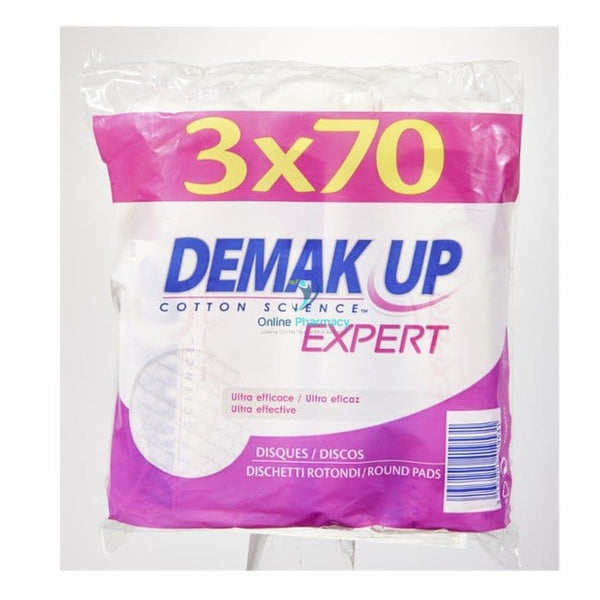 Demak’up Round Cotton Pads 3 X 70 Pack Makeup Remover