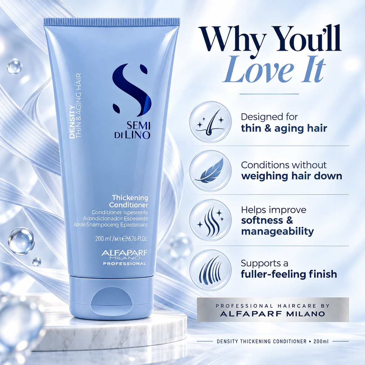 Alfaparf Semi di Lino Density Thickening Conditioner – 200ml