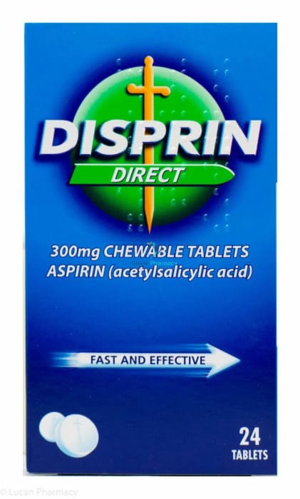 Disprin Direct 300mg Chewable Aspirin Tablets - 24 Pack - OnlinePharmacy