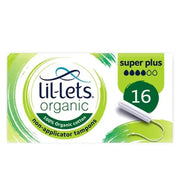 Lil-Lets Organic Non-Applicator Tampons Super Plus - 16 Pack