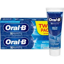 Oral-B 3D White Arctic Fresh Toothpaste - 2 x 75ml