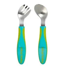 Vital Baby Grown Up Angled Cutlery Pop Blue - 2 Piece