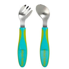 Vital Baby Grown Up Angled Cutlery Pop Blue - 2 Piece