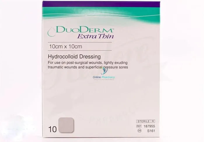 Duoderm Extra Thin Hydrocolloid Dressings S161 10cm x 10cm - 10 Pack