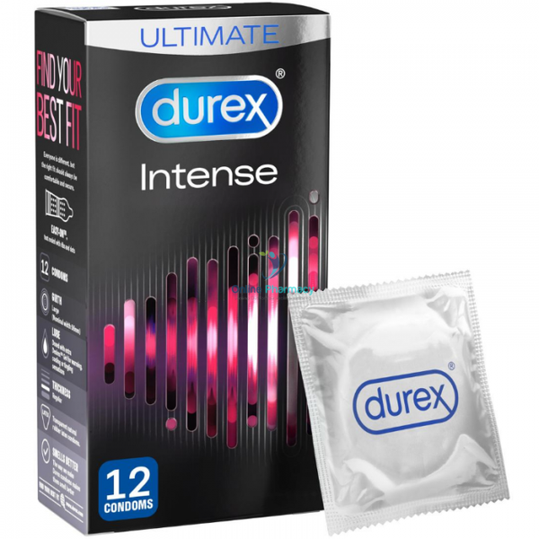 Durex Intense Ribbed & Dotted Condoms 12 Pack - OnlinePharmacy
