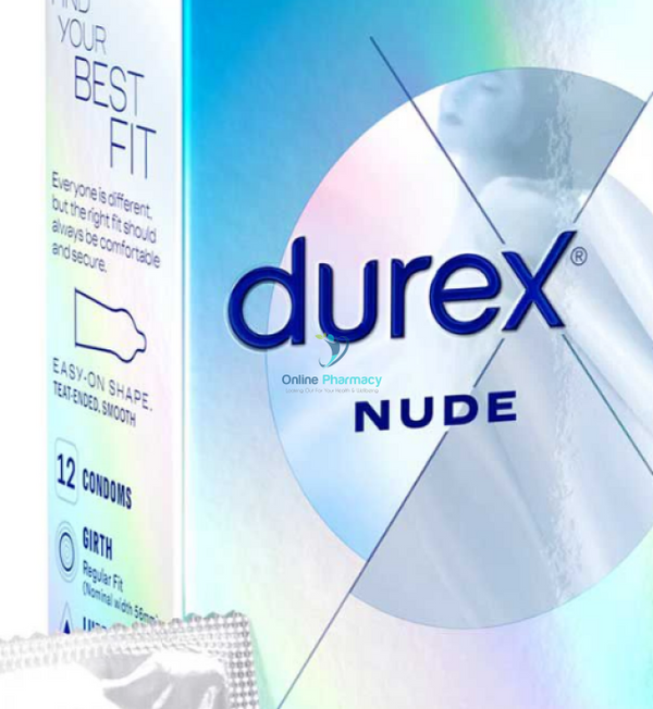 Durex Nude Regular Condoms - 12 Pack