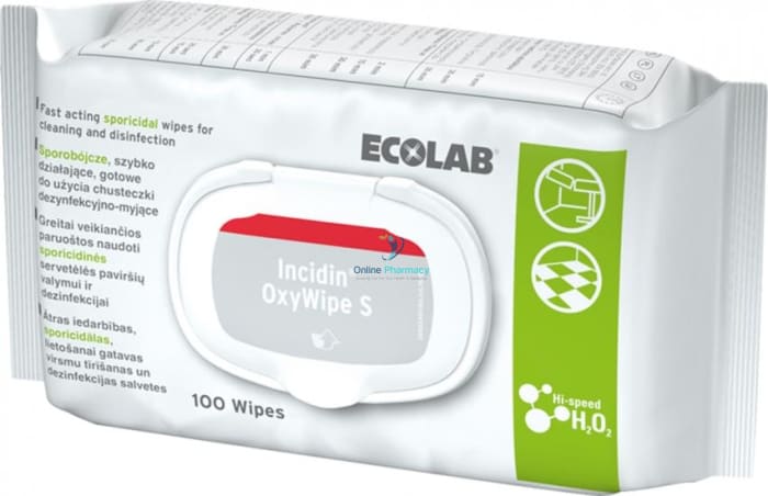 Ecolab Incidin Disinfectant Oxywipes S - 100 Pack