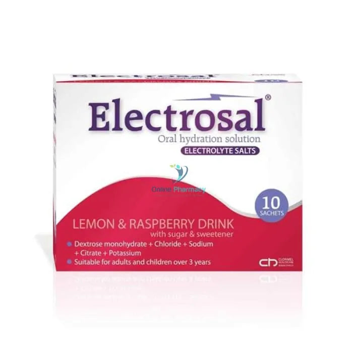 Electrosal Oral Hydration Salts Lemon and Raspberry - 10 Sachets