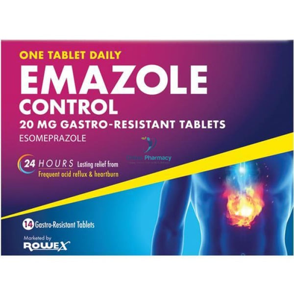 Emazole Control Esomeprazole 20mg Tablets - 7 / 14 / 28 Pack - OnlinePharmacy
