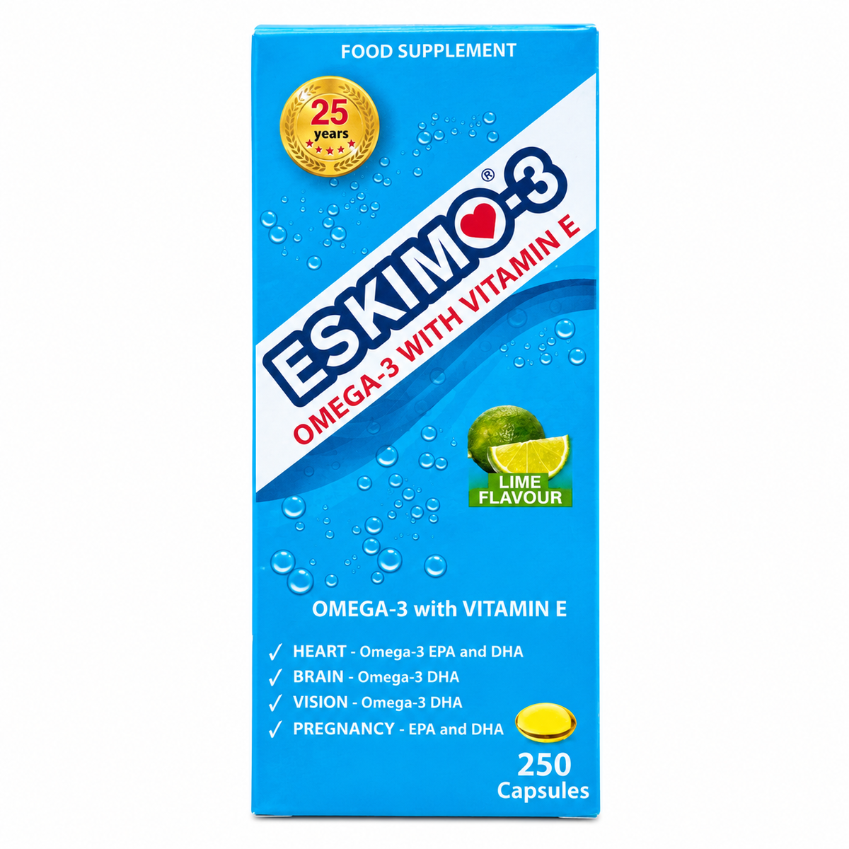 Eskimo-3 Omega 3 and Vitamin E - 250 Capsules