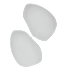 Two white, semi-translucent Neat Feat Femme Gel Forefoot Insoles side by side, showcasing their soft, cushioned design for forefoot protection and comfort.