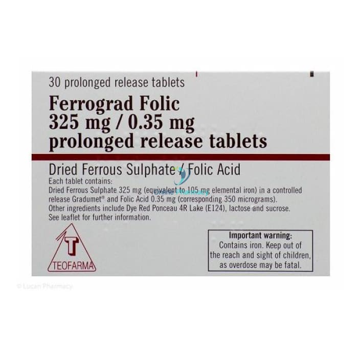Ferrograd Folic Iron & Folic Acid Tablets - 30 Pack - OnlinePharmacy