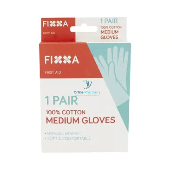 Fixxa 100% Cotton Medium Gloves 1 Pair - OnlinePharmacy