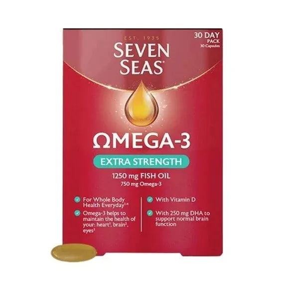 Seven Seas Omega-3 Fish Oil Extra Strength with Vitamin D - 30 Capsules