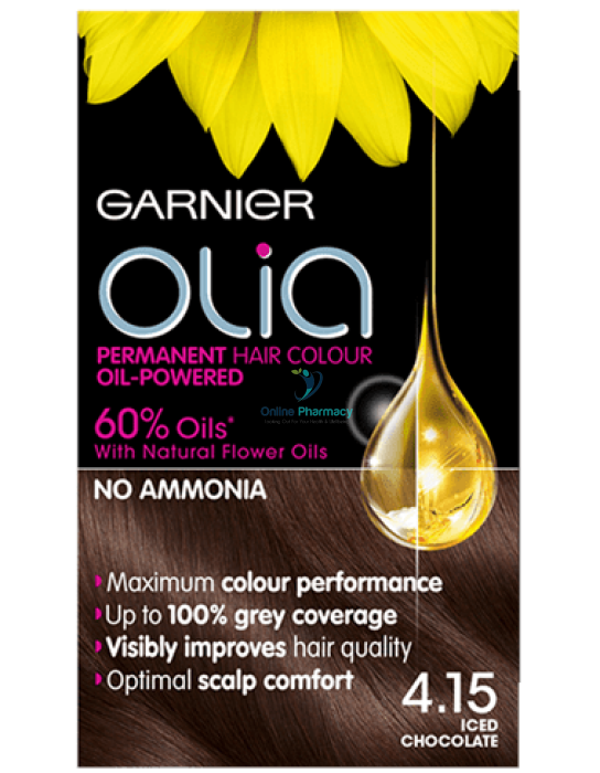 Garnier Olia 4.15 Iced Chocolate Hair Colour With Essential Oil - OnlinePharmacy