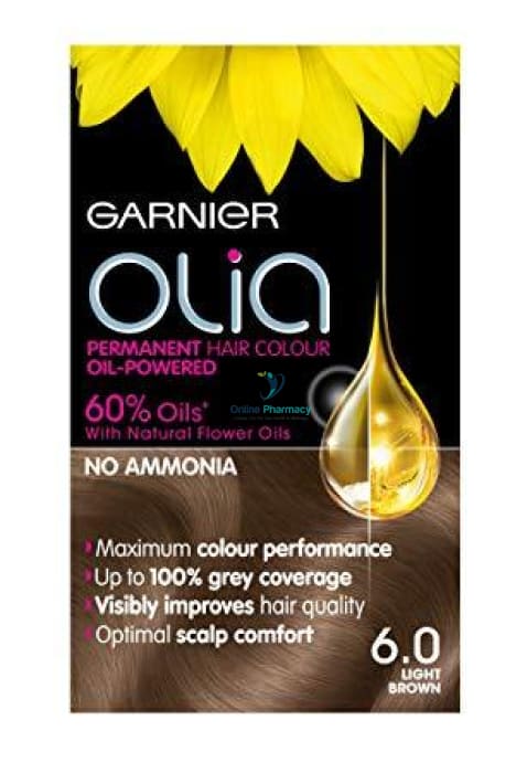 Garnier Olia 6.0 Light Brown Hair Colour With Essential Oil - OnlinePharmacy