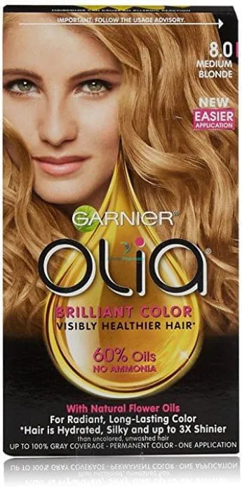 Garnier Olia 8.0 Blonde Permanent Hair Colour With Essential Oil