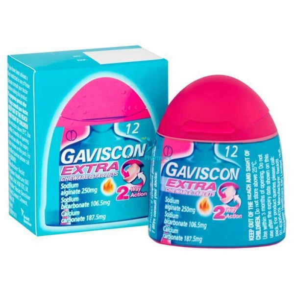 Gaviscon Extra Handy Pack Chewable Tablets - 12 Pack - OnlinePharmacy