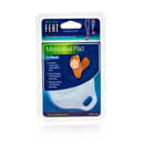 Neat Feat Gel Metatarsal Pad for Front Foot Pain Prevention, in mostly blue packaging with a clear plastic cover showing the white gel pad inside. The front features an image of a foot demonstrating how to wear the product.