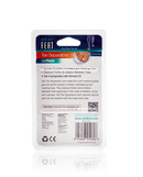 Back of the Neat Feat Gel Toe Separators packaging, mostly white with mostly black text displaying product details and directions.