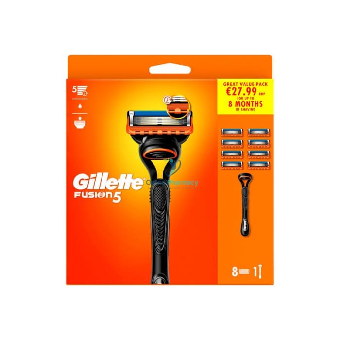 Gillette Fusion5 Men's Razor Blade + 8 Razors