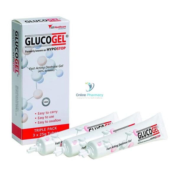 Glucogel Fast Acting Dextrose Gel - 3 x 25g Tubes - OnlinePharmacy