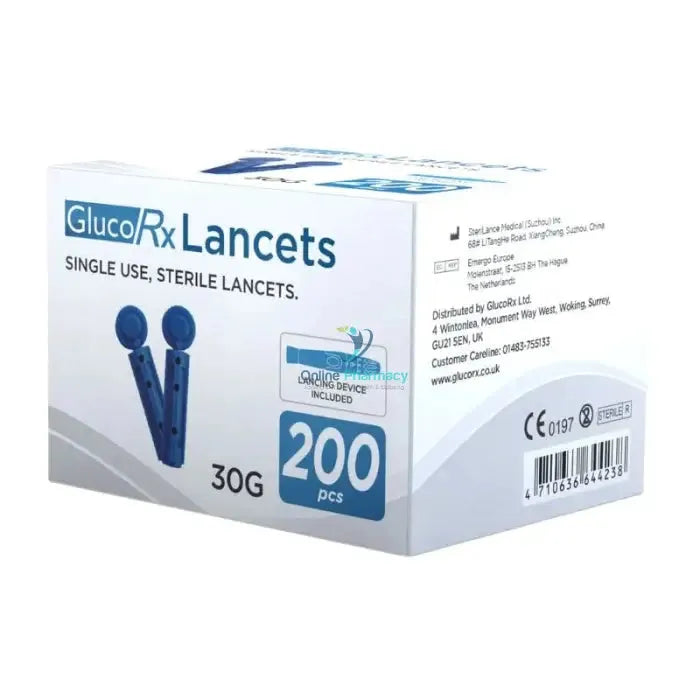 GlucoRx Lancets - 200 Pack