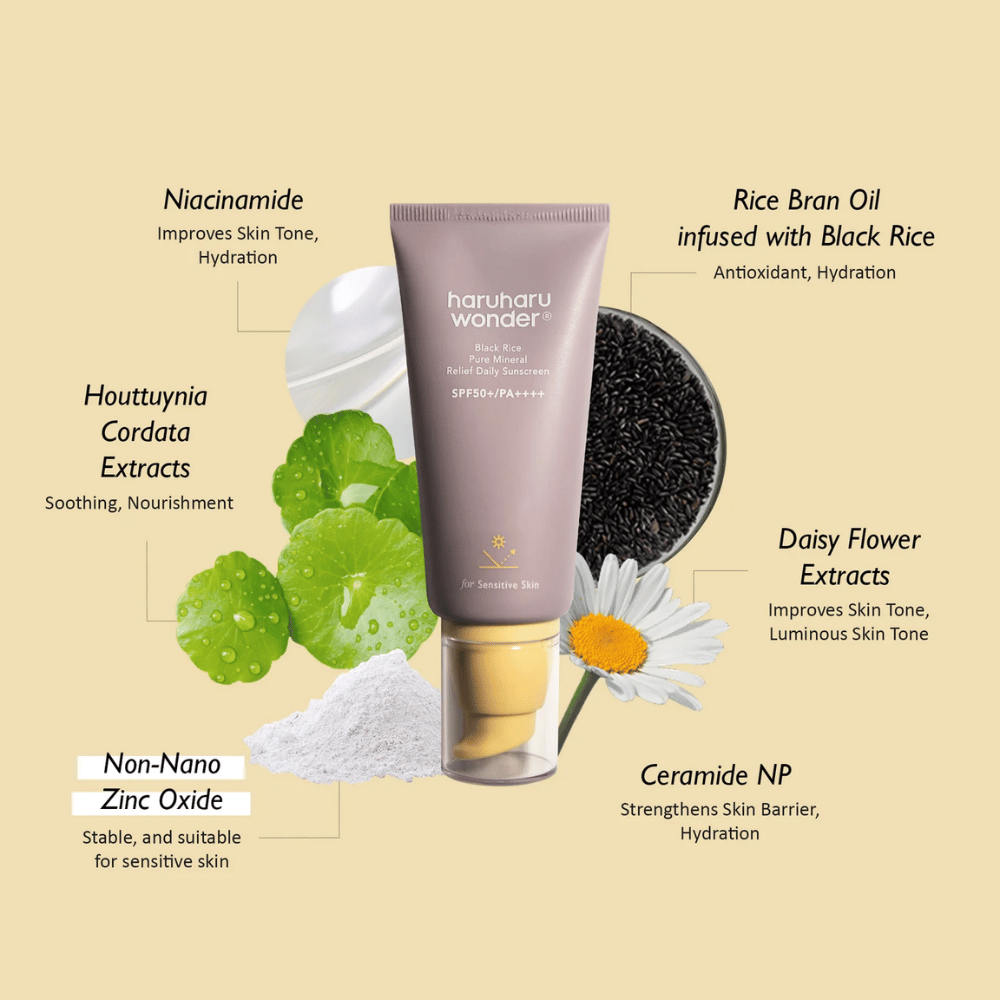 haruharu wonder Black Rice Pure Mineral Relief SPF50 Daily Sunscreen 50ml
