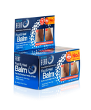 Neat Feat Heel Balm 120g box, front-on and slightly rotated, showcasing the product branding and information in mostly navy blue packaging.