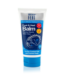 Neat Feat Heel Balm 120g tube for dry, cracked feet, in mostly navy blue packaging, featuring clear product information and a focus on hydration and repair for dry, cracked skin.