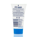 Back of the Heel Balm 75g tube, mostly white with a navy blue lid. The design includes product information, usage instructions, safety details, and a barcode, all in a clear, easy-to-read layout.