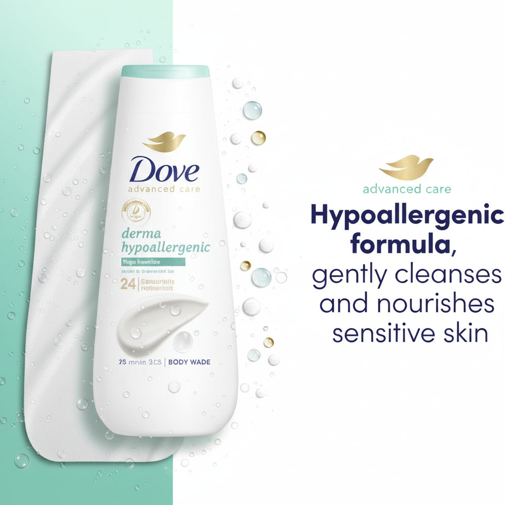Dove Advanced Derma Hypoallergenic XL Body Wash - 400ml