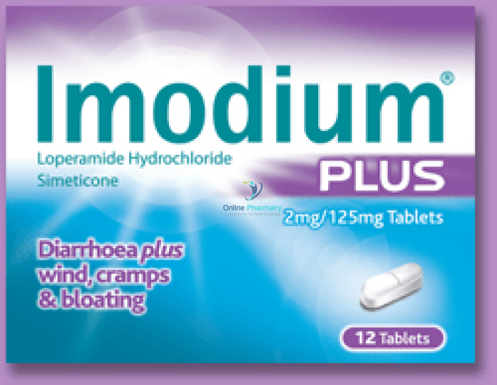Imodium Plus Tablets - 12 Pack - OnlinePharmacy