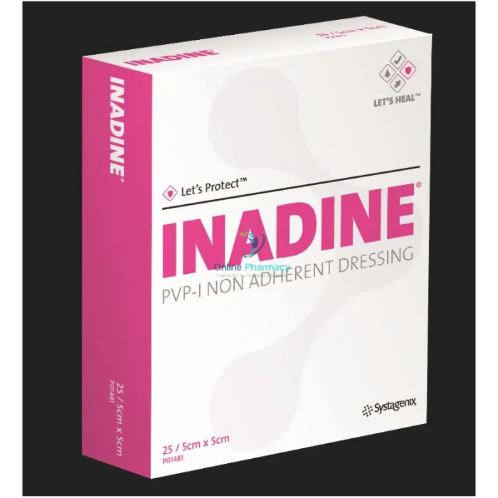 Inadine Iodine Dressings - 5cm X 5cm (Pack of 25) - OnlinePharmacy