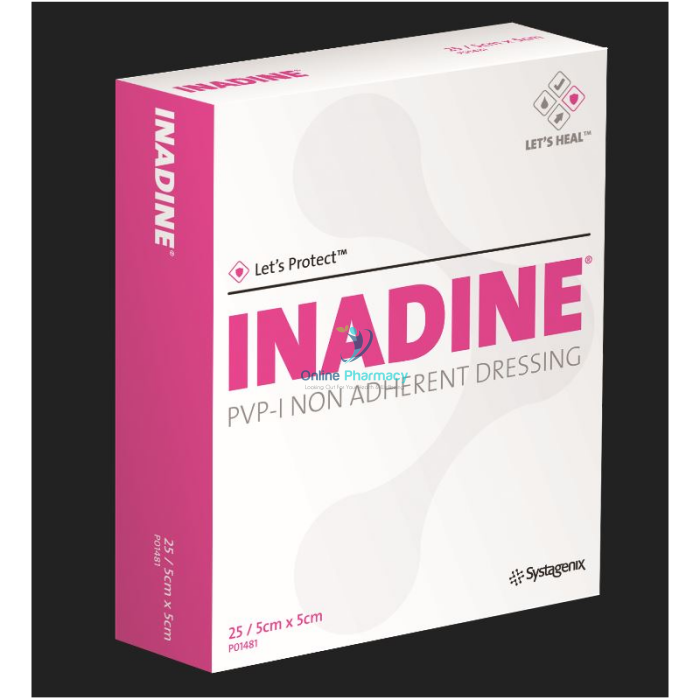 Inadine Iodine Dressings - 5cm X 5cm (Pack of 25) - OnlinePharmacy