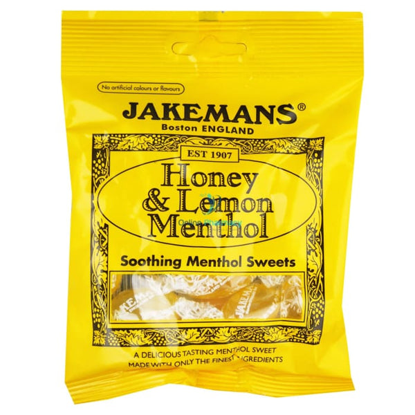 Jakemans Honey & Lemon Menthol Soothing Sweets - 100g - OnlinePharmacy