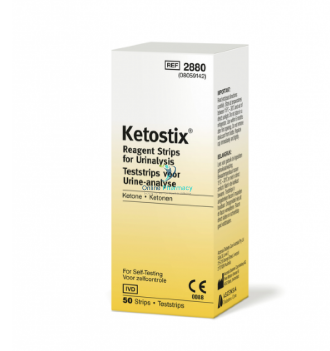 Ketostix Reagent Strips for Urinalysis - 50 Strips - OnlinePharmacy