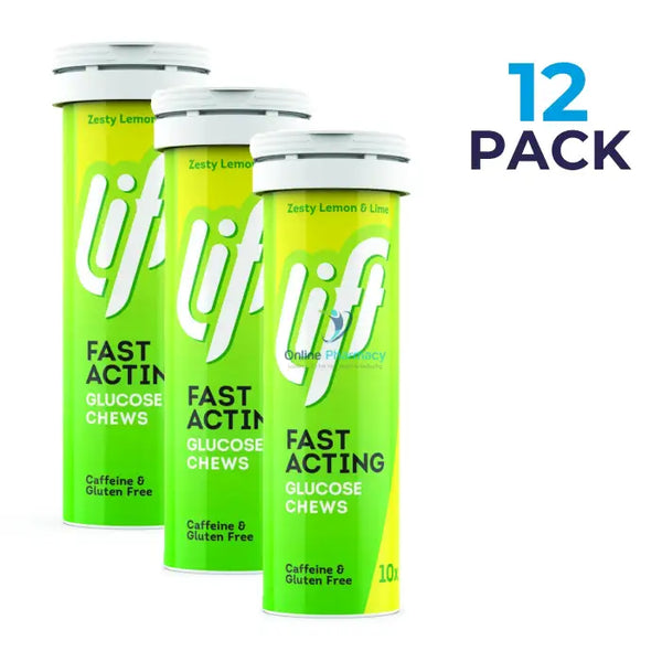 Lift Glucose Chews Zesty Lemon & Lime- 12 X 10 Pack Diabetes Care