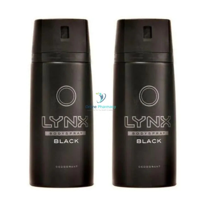 Lynx Body Spray Black Twin - 150ml x 2 Pack