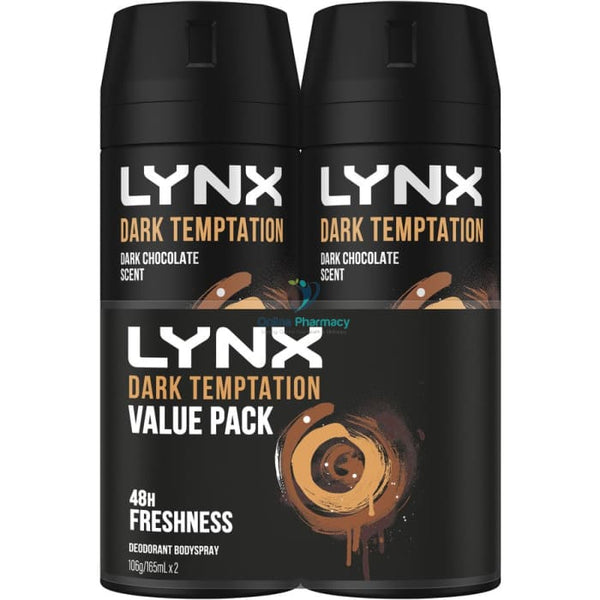 Lynx Dark Tempation Deodrant Twin Pack - 150ml - OnlinePharmacy