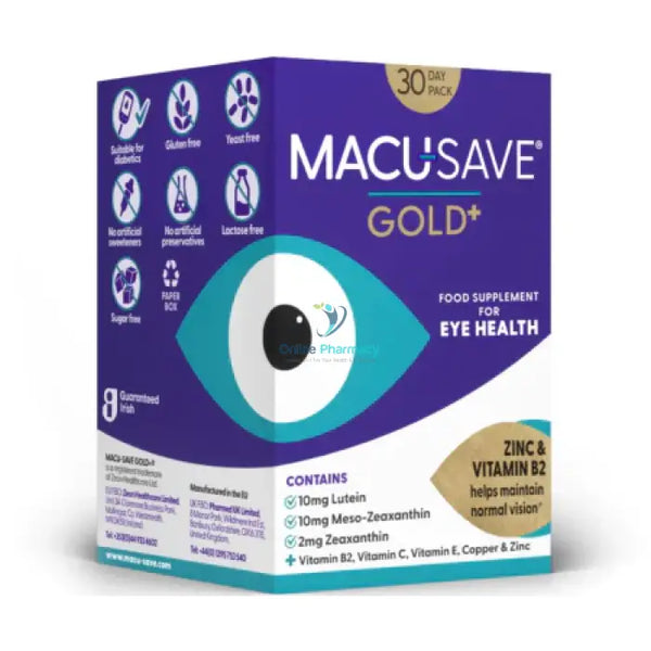 Macusave Gold Eye Supplements - 30 Day Pack (90 Capsules) Macular Degeneration & Glaucoma