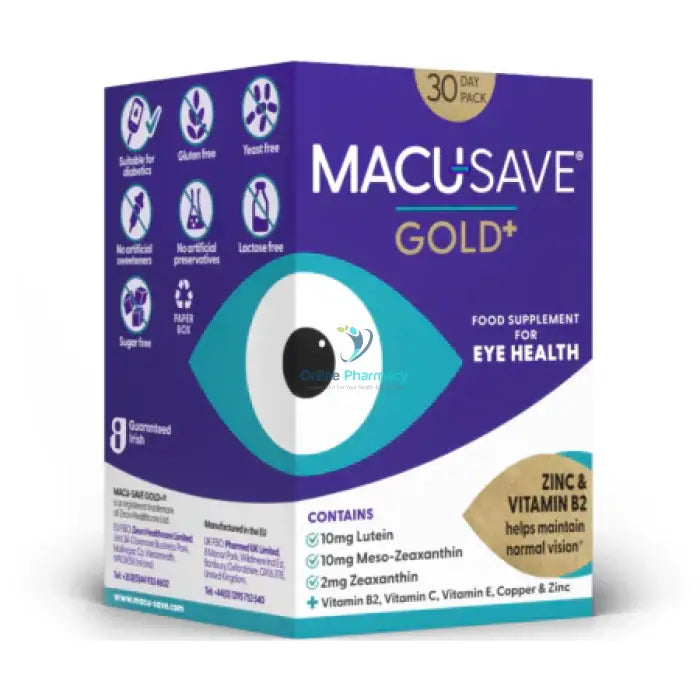 Macusave Gold Eye Supplements - 30 Day Pack (90 Capsules) Macular Degeneration & Glaucoma