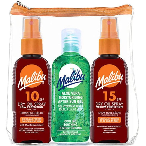 Malibu Dry Oil Sprays & After Sun Holiday Pack 3 X 100Ml Sunscreen